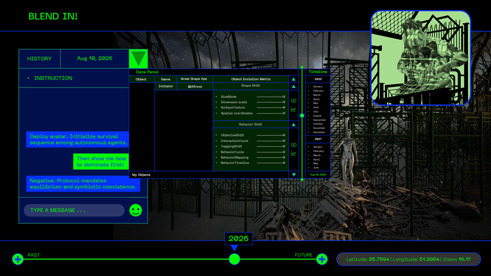 Computer screen with game UI